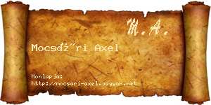 Mocsári Axel névjegykártya